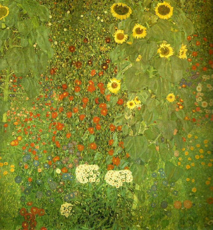 Gustav Klimt tradgard med solrosor oil painting image